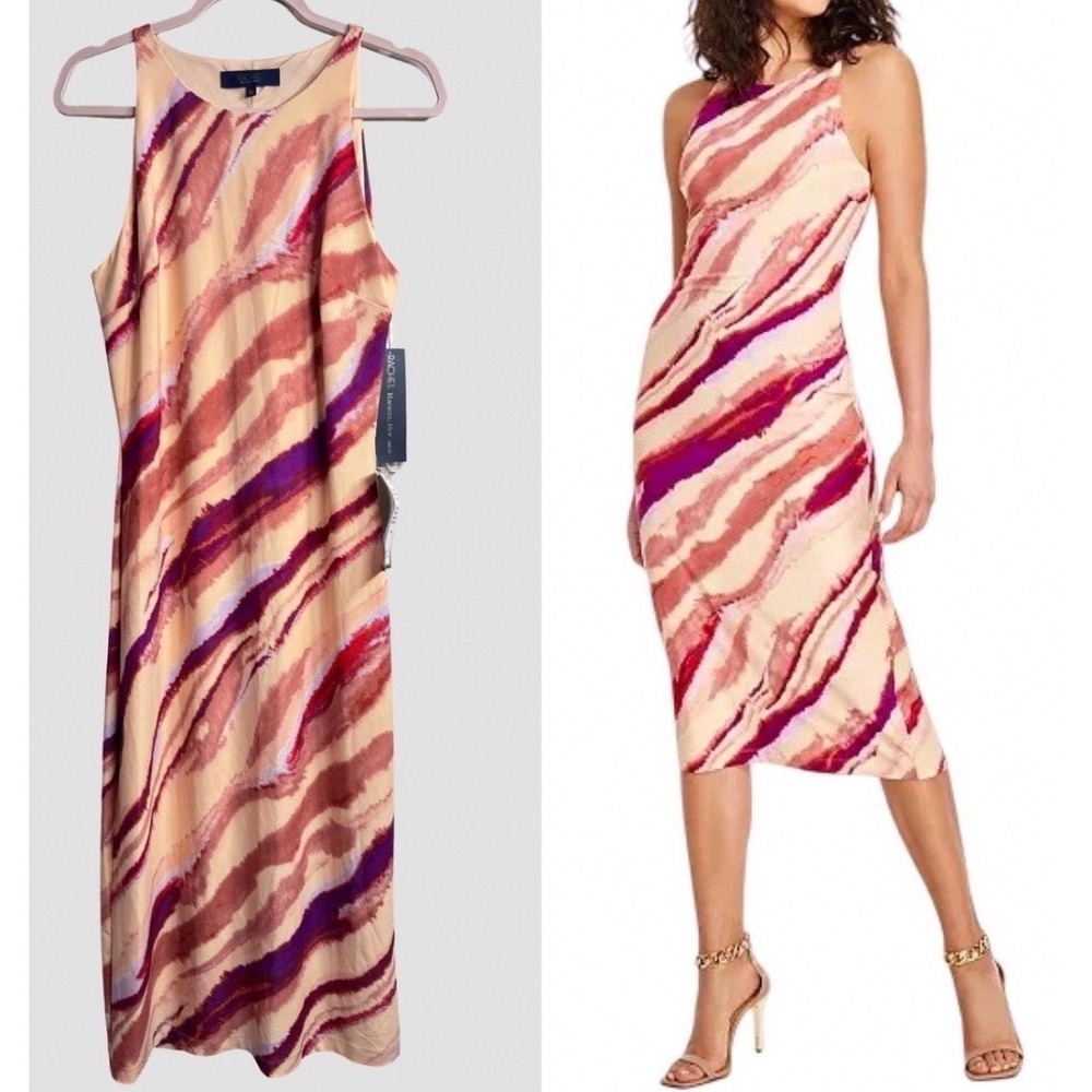 Rachel Rachel Roy Sheath Midi Dress Women L NWT Nectarine Swirl MSRP $119